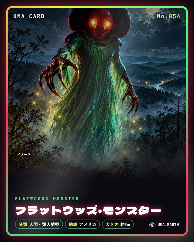 UMAカード No.054 フラットウッズ・モンスター(イメージ)