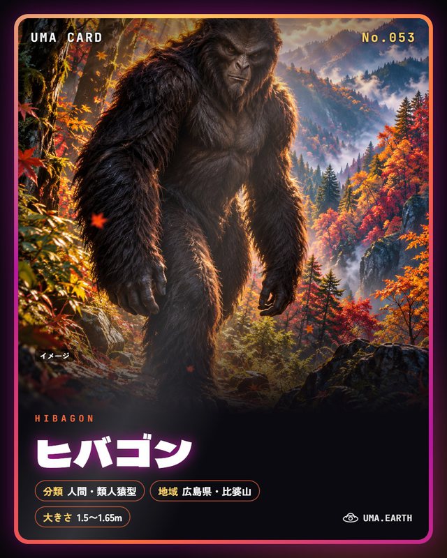 UMAカード No.053 ヒバゴン(イメージ)