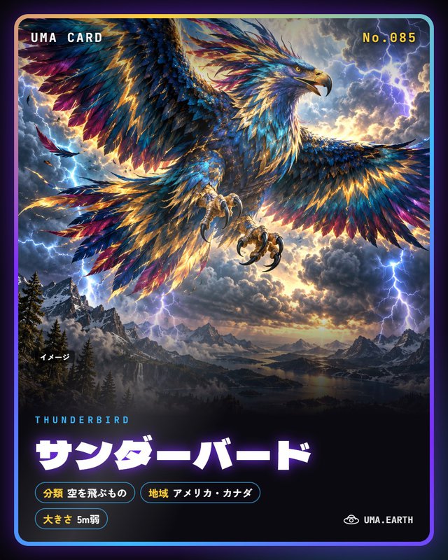 UMAカード No.085 サンダーバード（イメージ）